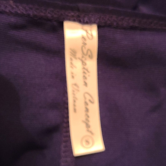 PerSeption Concept Dress Womens S Blue Embellished V-neck Sheer Sharktooth Hem - Picture 6 of 7